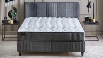 Yataş Bedding 100x200 Wool Sense Yatak - Baza - Başlık Set - 21608 Koyu Gri