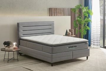 Yataş Bedding 090x190 Supreme Pedic Yatak - Baza - Başlık Set - 22201 Mavi