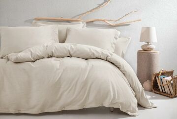 Yataş Bedding Çift Kişilik XL Annie Keten Nevresim Takımı - Keten