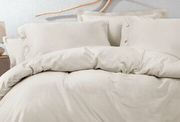 Yataş Bedding Çift Kişilik XL Annie Keten Nevresim Takımı - Keten
