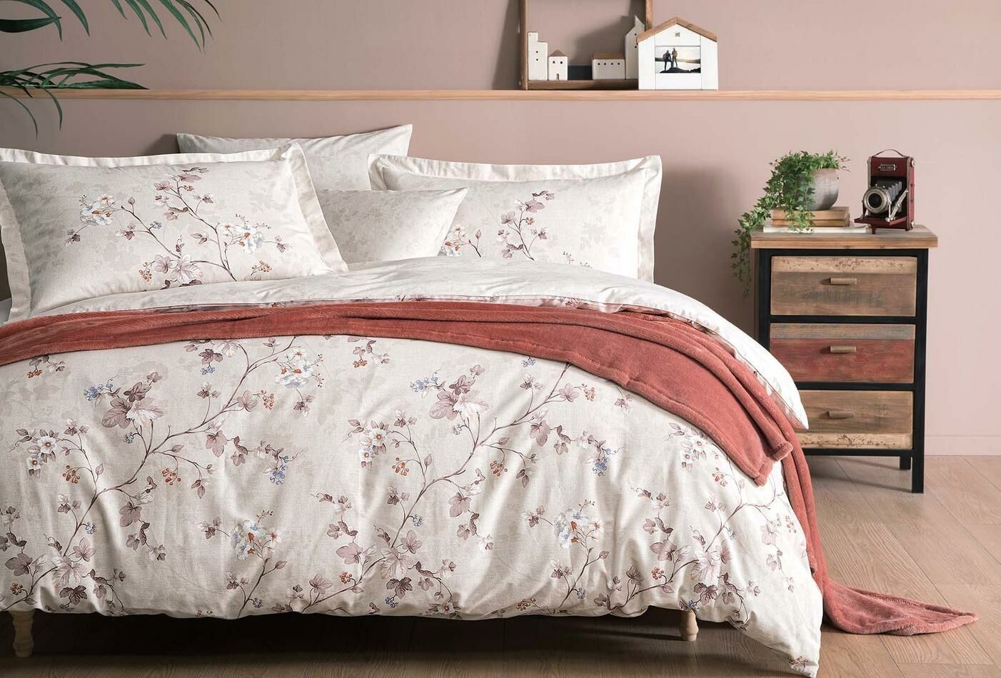 Yataş Bedding Tek Kişilik Evelia Bataniye Nevresim Takımı Seti Gül Kurusu