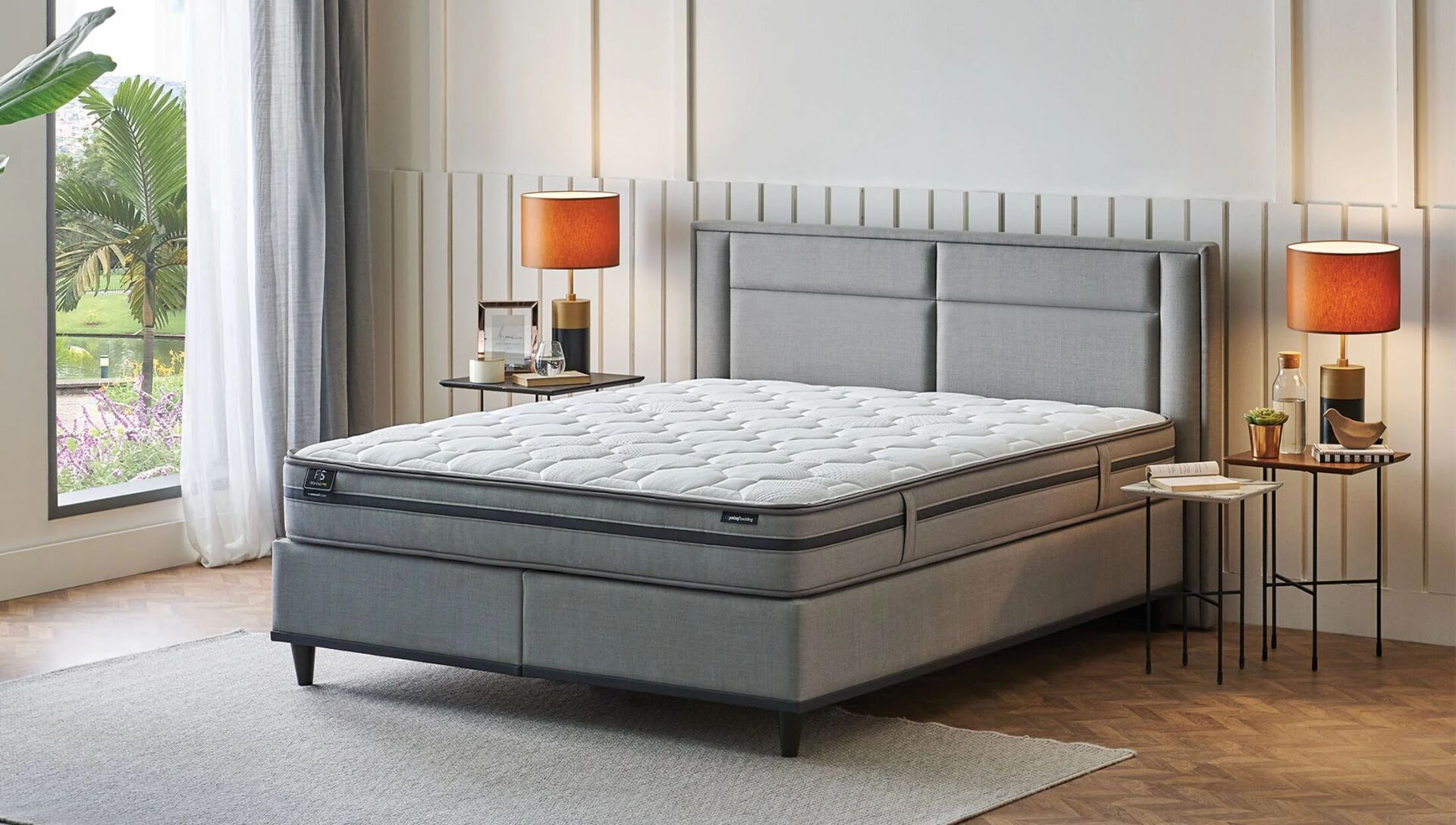Yataş Bedding 100x200 Fresh Sense Yatak - Baza - Başlık Set - 21605 Gri