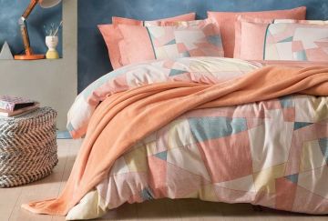 Yataş Bedding Çift Kişilik 5 Parça Wellsoft Battaniyeli Nevresim Takımı Seti Estela - Turuncu