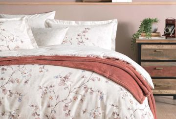 Yataş Bedding Çift Kişilik 5 Parça Wellsoft Battaniyeli Nevresim Takımı Seti Evelia - Gül Kurusu