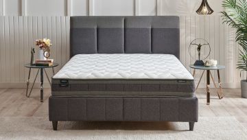 Yataş Bedding 140x190 Dream Line Yatak - Baza - Başlık Set - 22001 Antrasit