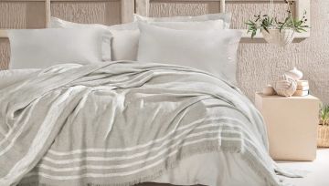 Yataş Bedding Çift Kişilik Theo Keten Yatak Örtüsü - Bej