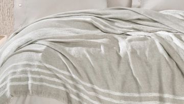 Yataş Bedding Çift Kişilik Theo Keten Yatak Örtüsü - Bej