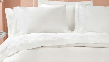 Yataş Bedding Çift Kişilik Olympia Krep Nakışlı Nevresim Takımı - Beyaz