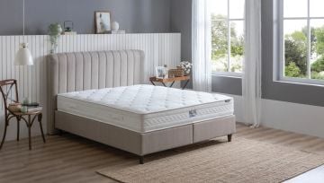 Yataş Bedding 090x190 Blue Star - Lento Baza - Somni Başlık Set - 21601 Bej