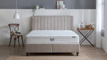 Yataş Bedding 090x190 Blue Star - Lento Baza - Somni Başlık Set - 21601 Bej