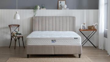 Yataş Bedding 140x190 Blue Star - Lento Baza - Somni Başlık Set - 21601 Bej