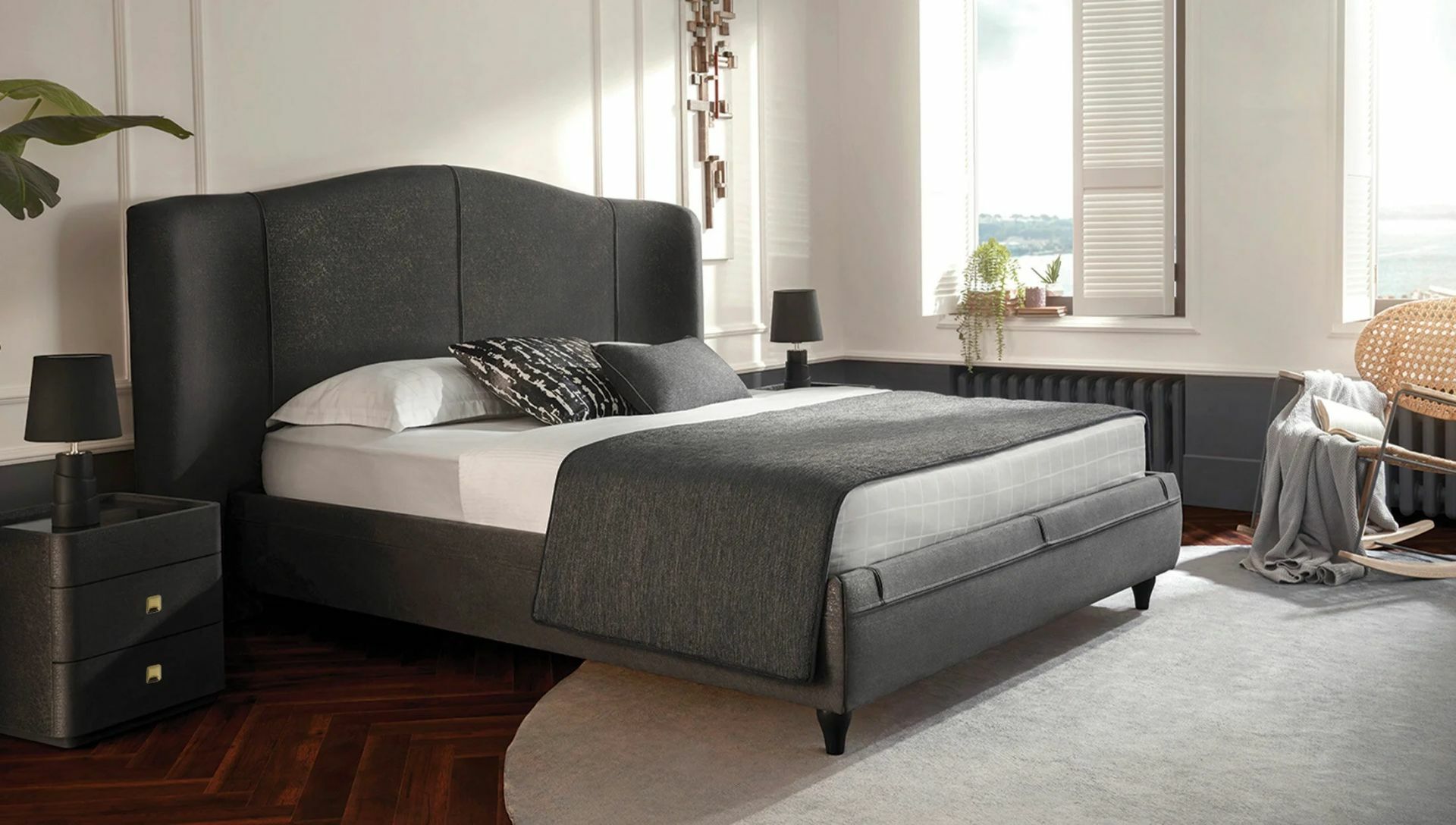 Yataş Bedding Camira Set 160x200 - 22303 Antrasit (Antrasit Ayak)
