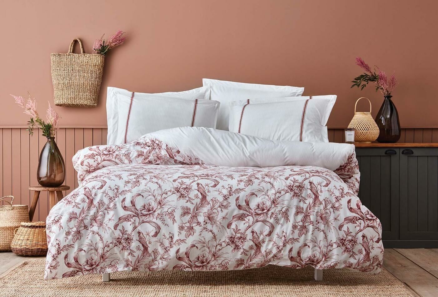 Yataş Bedding Çift Kişilik XL Hermosa Rnf Nevresim Takımı Kırmızı