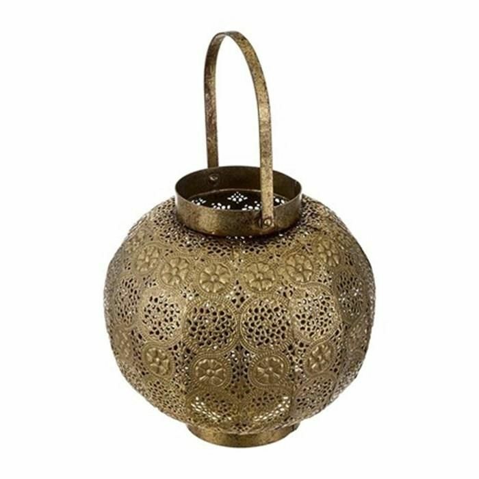 Biev Lux Bronz Telkari Fener Mumluk 25x35 cm