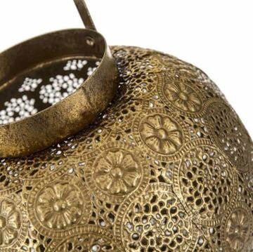 Biev Lux Bronz Telkari Fener Mumluk 25x35 cm