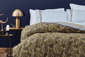 Yataş Bedding Çift Kişilik Valeri Saten Nevresim Takımı - Safran