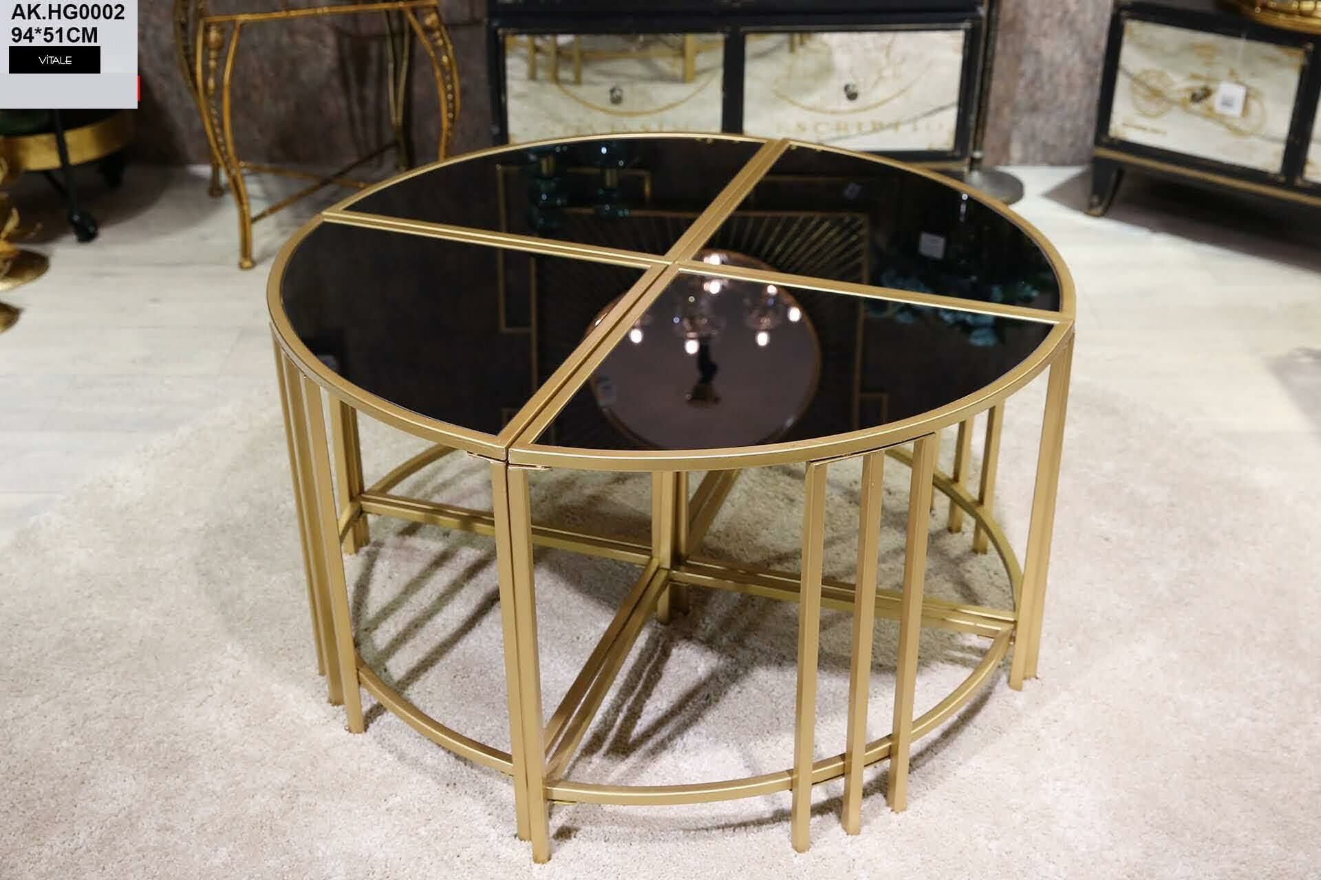 Biev Ayrılabilir Camlı Metal Sehpa