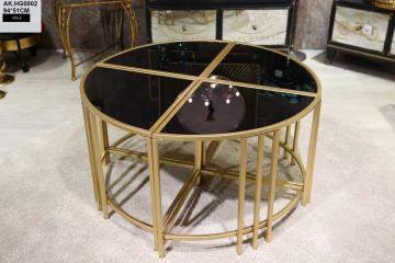 Biev Ayrılabilir Camlı Metal Sehpa