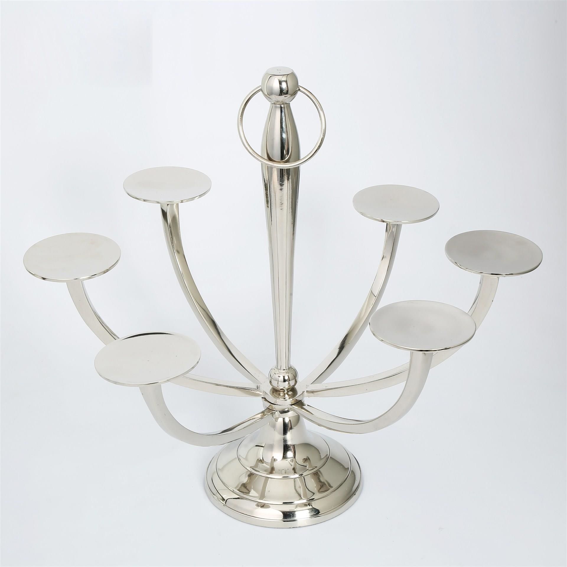 Biev Halkalı Mumluk Gümüş 45x80cm