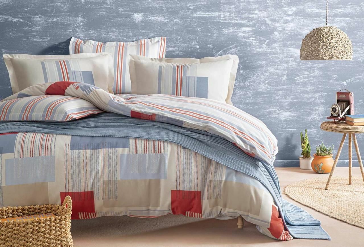 Yataş Bedding Tek Kişilik 4 Parça Triko Battaniyeli Nevresim Takımı Seti Balera - Mavi