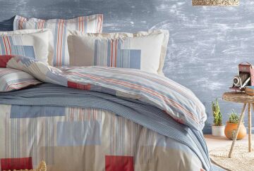 Yataş Bedding Tek Kişilik 4 Parça Triko Battaniyeli Nevresim Takımı Seti Balera - Mavi