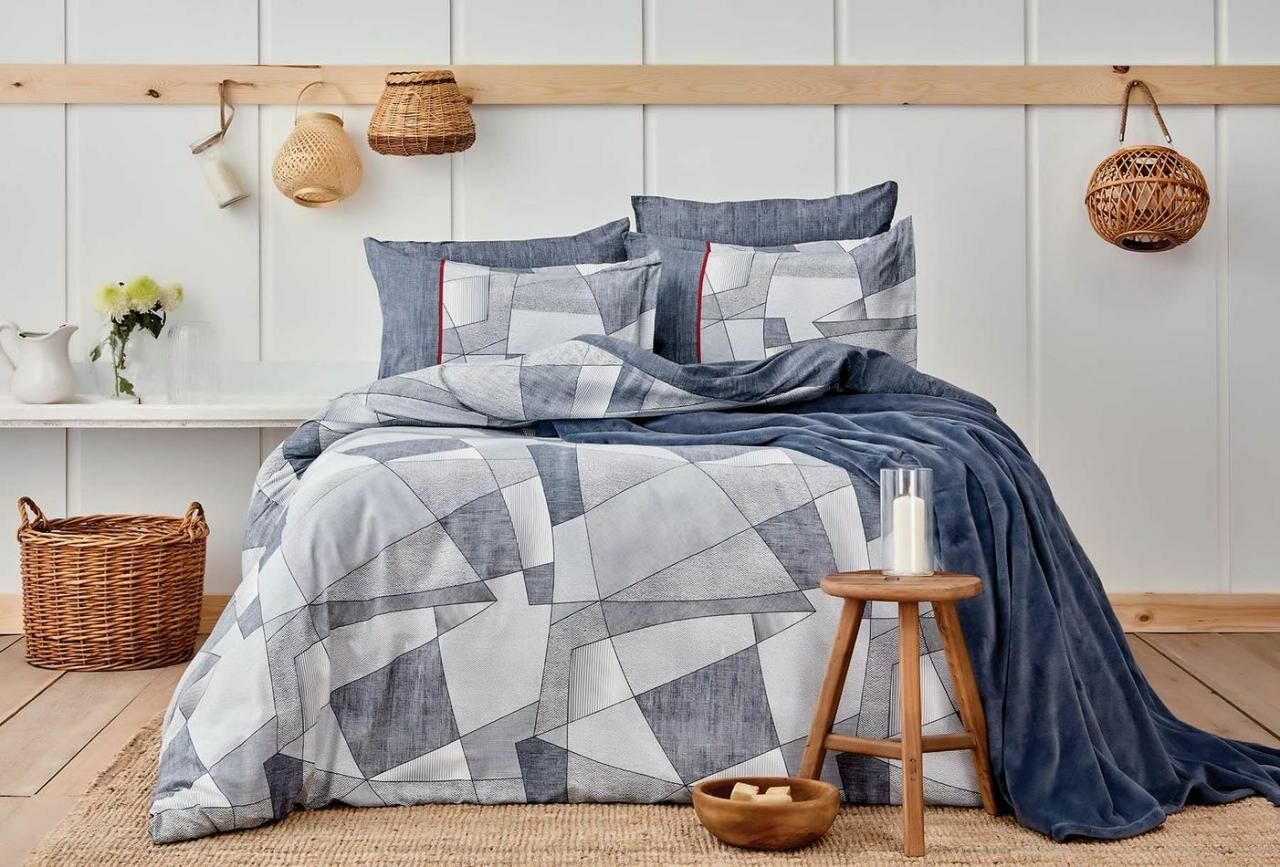 Yataş Bedding Tek Kişilik 4 Parça Wellsoft Battaniyeli Nevresim Takımı Seti Estela - Indigo