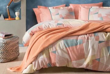 Yataş Bedding Tek Kişilik 4 Parça Wellsoft Battaniyeli Nevresim Takımı Seti Estela - Turuncu