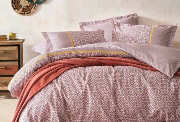 Yataş Bedding Tek Kişilik 4 Parça Wellsoft Battaniyeli Nevresim Takımı Seti Hilaris - Kiremit