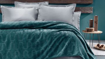 Yataş Bedding 200x220 Cift Kisilik  Tricia Emboss Battaniye - Petrol Yeşili