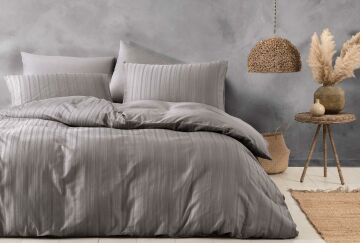 Yataş Bedding Çift Kişilik XL Raso Saten Nevresim Takımı Kahve Rengi