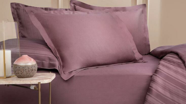 Yataş Bedding 50x70 Volanlı Maisy Bambu Saten Yastık Kılıfı 2'li - Mürdüm