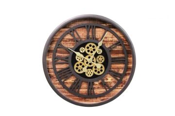 Biev 60 Cm Çarklı Rustik Saat