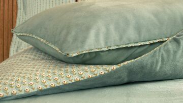 Yataş Bedding Çift Kişilik Rowena Kadife Saten Nevresim Takımı - Adaçayı