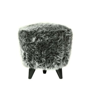 Biev Peluş Puf Antrasit