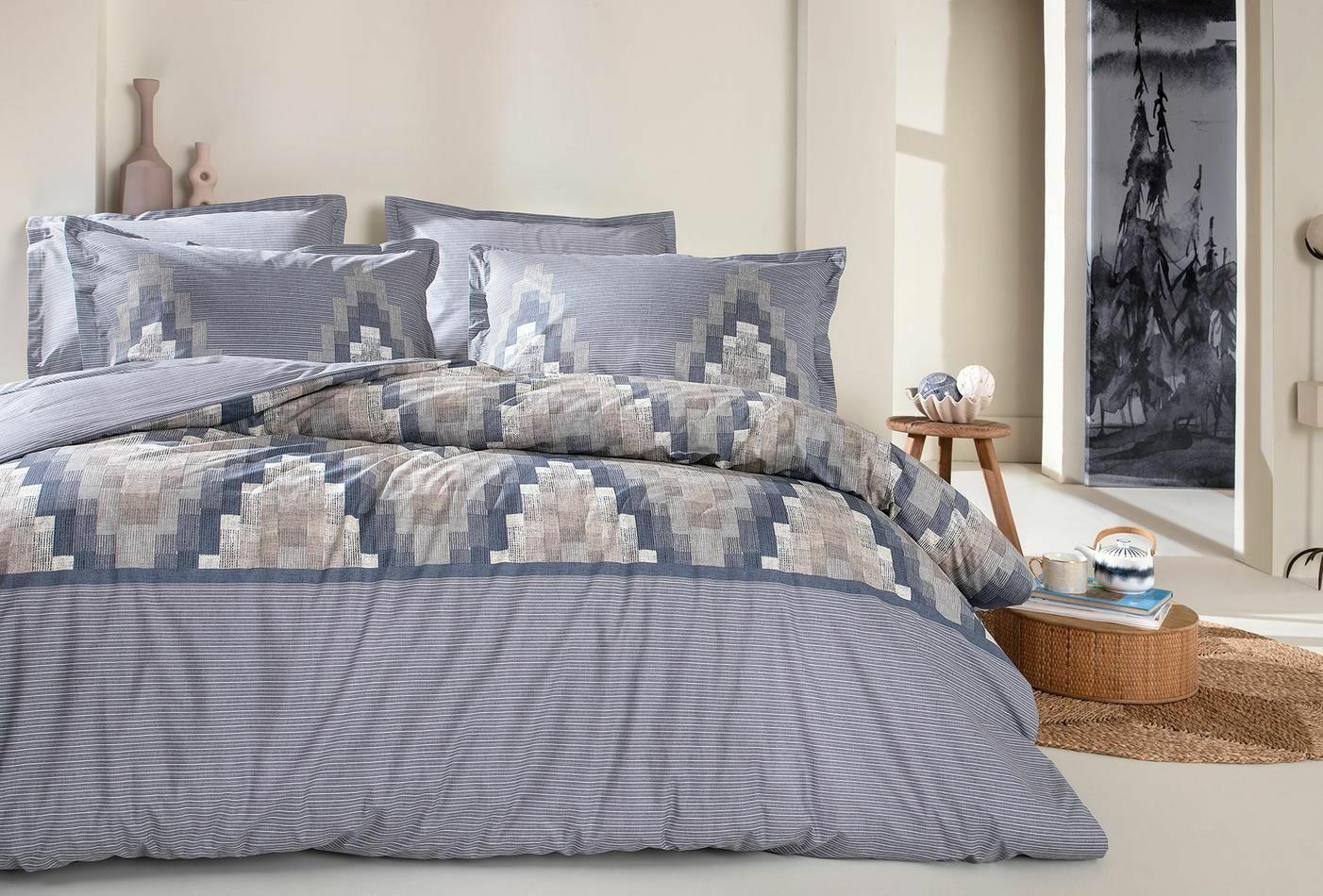 Yataş Bedding Çift Kişilik Remmy Rnf Nevresim Takımı - Mavi