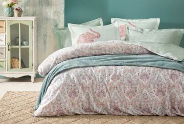 Yataş Bedding Tek Kişilik 4 Parça Wellsoft Battaniyeli Nevresim Takımı Seti Alena - Nil Yeşili