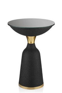 Biev Seta Textured Dark Sehpa Dark Gold 42x42x57 cm