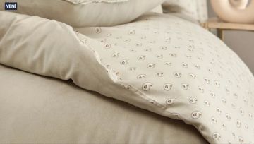 Yataş Bedding Çift Kişilik Arwin Kadife Saten Nevresim Takımı - Vizon