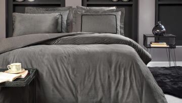 Yataş Bedding Çift Kişilik XL Pıetro Saten Nevresim Takımı Antrasit