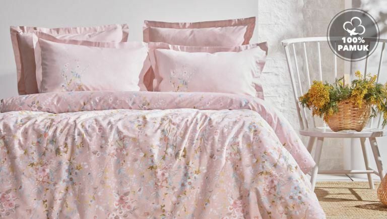 Yataş Bedding Çift Kişilik Isadora Saten Nevresim Takımı - Pudra