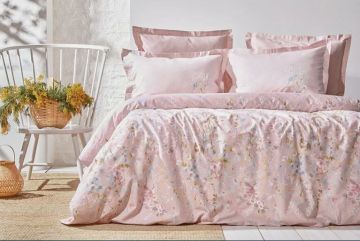 Yataş Bedding Çift Kişilik XL Isadora Saten Nevresim Takımı - Pudra