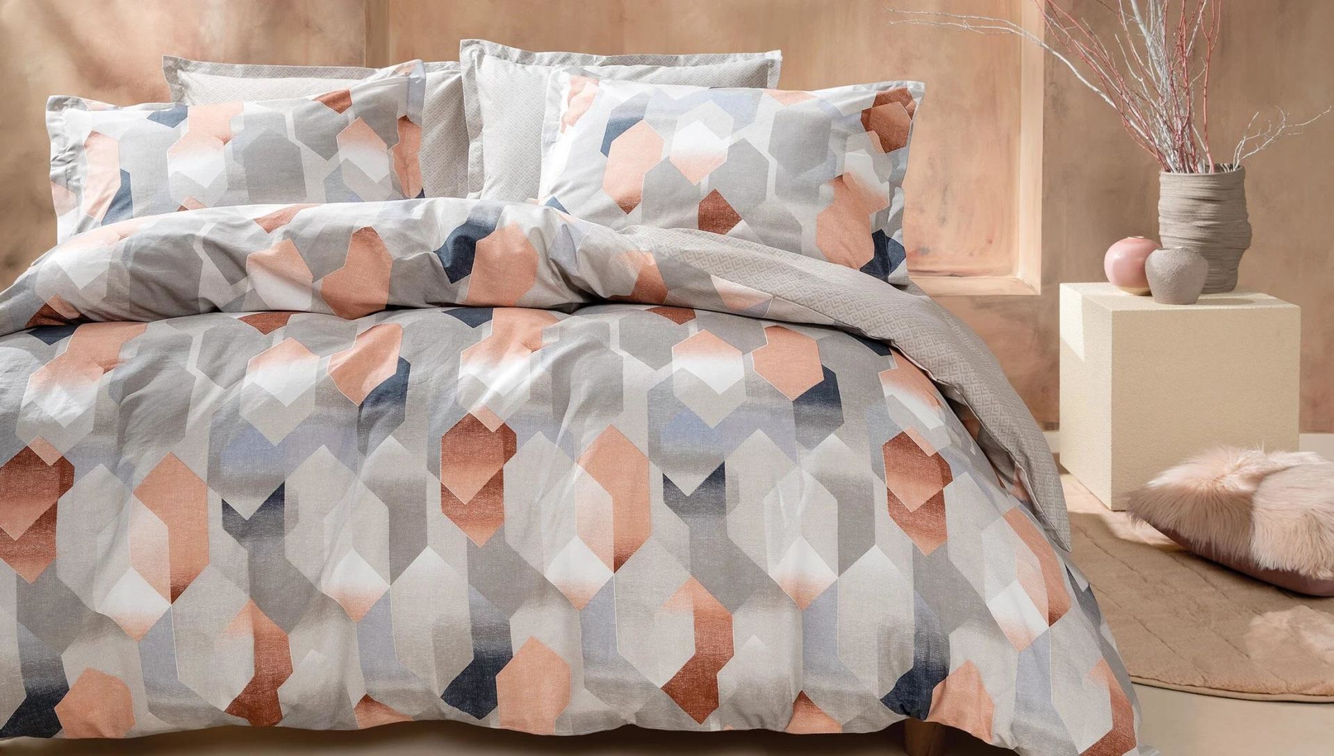 Yataş Bedding Çift Kişilik Trigon Rnf Nevresim Takımı Gri