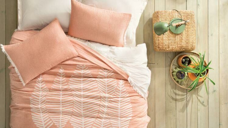 Yataş Bedding Çift Kişilik Folium Müslin Pike Yatak Örtüsü Seti - Blush