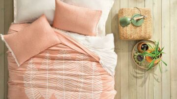 Yataş Bedding Çift Kişilik Folium Müslin Pike Yatak Örtüsü Seti - Blush