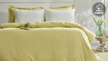 Yataş Bedding Çift Kişilik Urban Saten Nevresim Takımı - Yağ Yeşili