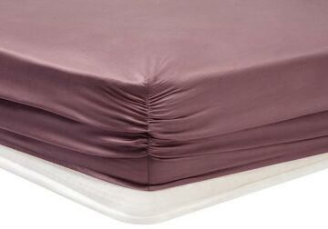 Yataş Bedding 200x200x36 Çift Kişilik XL Maisy Bambu Saten Lastikli Çarşaf - Mürdüm