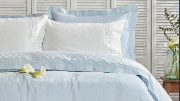 Yataş Bedding Çift Kişilik XL Urban Saten Nevresim Takımı - Mavi