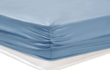 Yataş Bedding 200x200x36 Çift Kişilik XL Maisy Bambu Saten Lastikli Çarşaf - İndigo