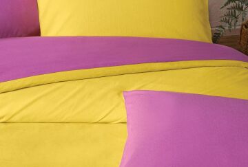Yataş Bedding Çift Kişilik XL Noah Nevresim Seti Fuşya-Sarı