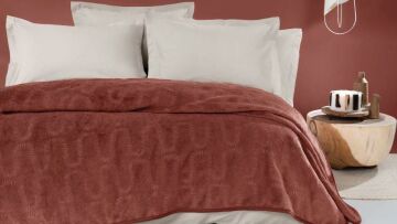 Yataş Bedding Cift Kisilik Tricia Emboss Battaniye - Kiremit